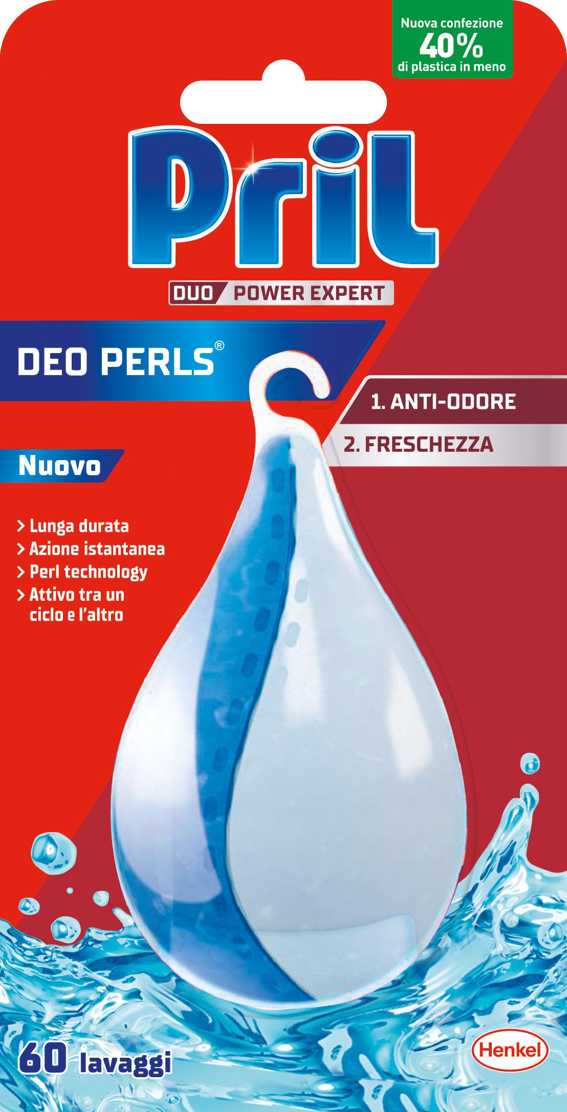 Pril Deo Perls, Deodorante per lavastoviglie al profumo di fresco, Confezione 8