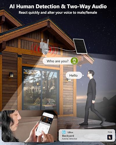 Miniatura 7 de Cámaras de seguridad celular 4G LTE inalámbricas al aire libre con tarjeta SIM sin WiFi 2K 360 View Cámaras solares con batería para seguridad en el