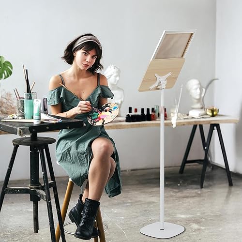 Miniatura 7 de Soporte de lectura de pie, altura ajustable del soporte para libros (de 20 a 67 pulgadas y ángulo, soporte de música, para portátiles, tabletas,