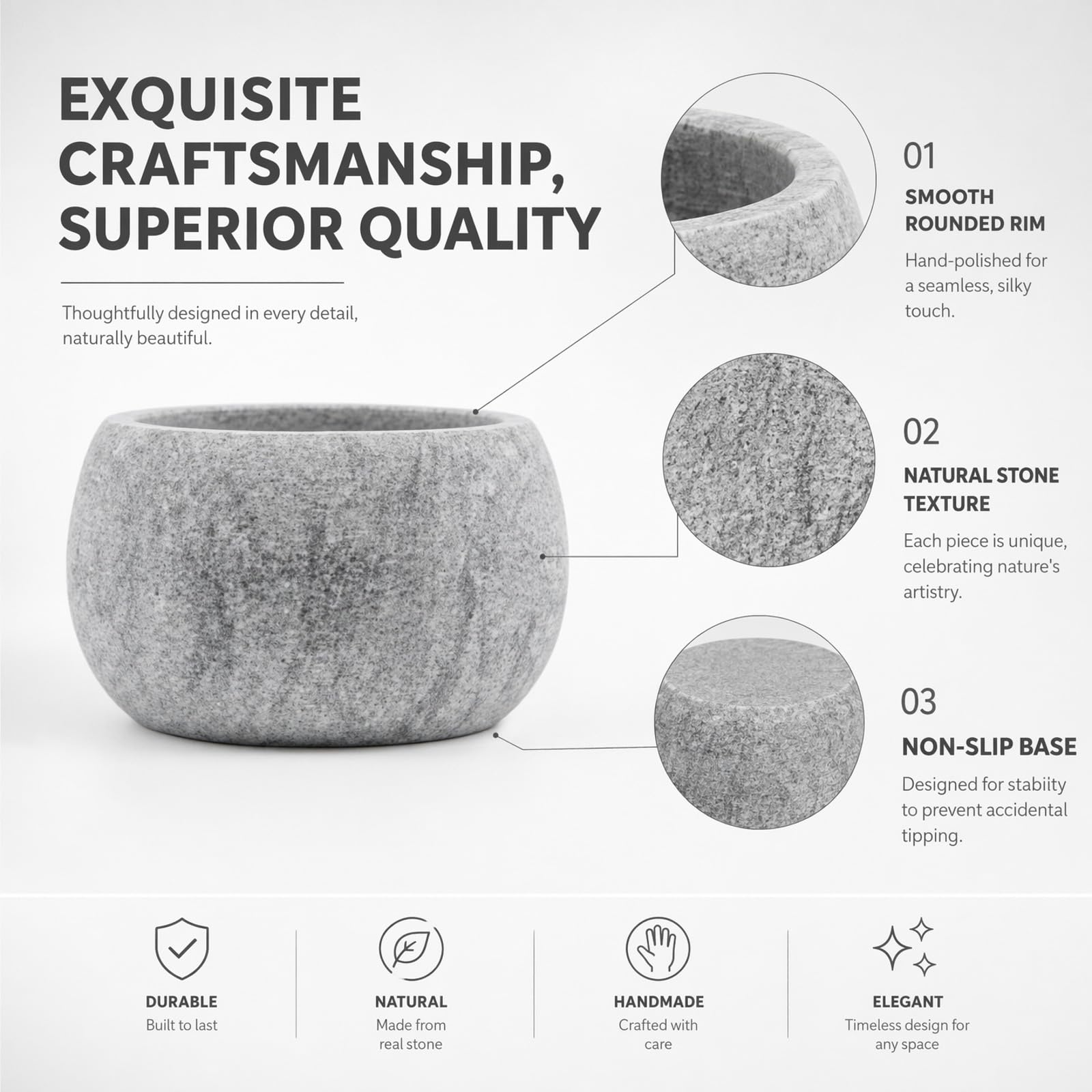Sauna Aromaschale aus Sauna zubehör - 10,5 x 6 cm Saunazubehör, Verdampferschale Sauna aus Granit, für Mentholkristalle & Saunaöle, für Heimsauna und Dampfbadzubehör Duftsteine