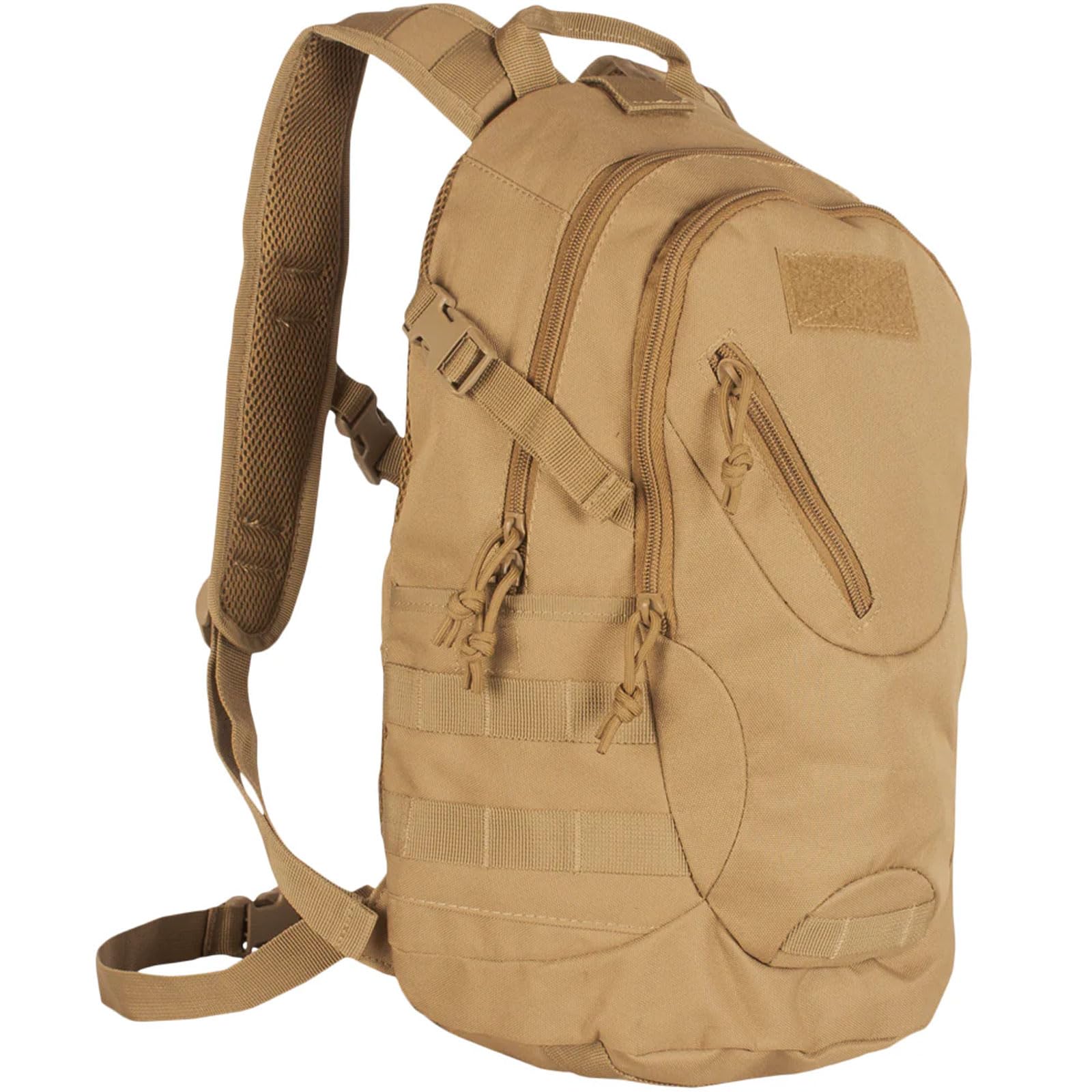 Fox Outdoor Products Scout MOLLE Day Pack | Compact 20L Tactical Backpack with Hydration Sleeve for EDC, Hiking & Outdoor Use, Coyote