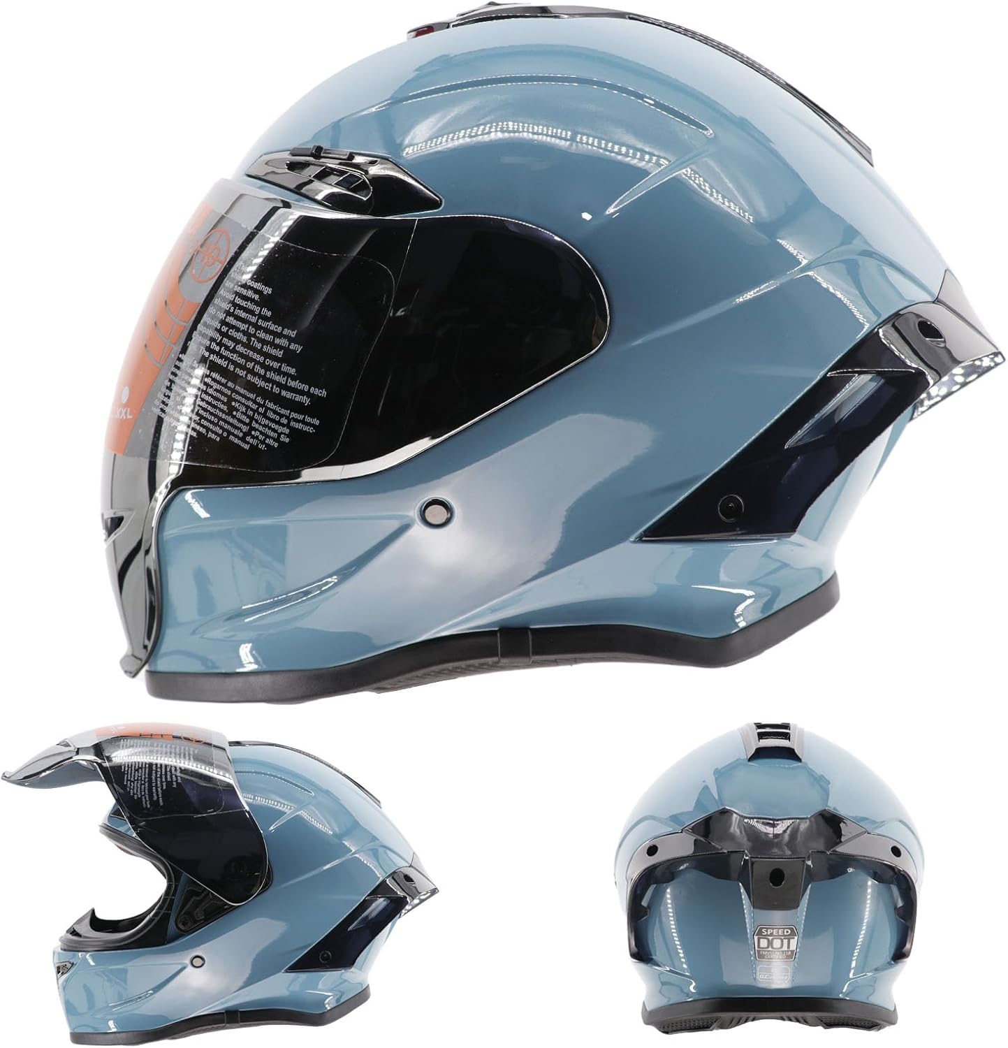 Motorcycle Helmets DOT Approved Full Face Motorcycle Helmet with Sun Visor 2 piece for Adults Men Womenfor Street Scooter