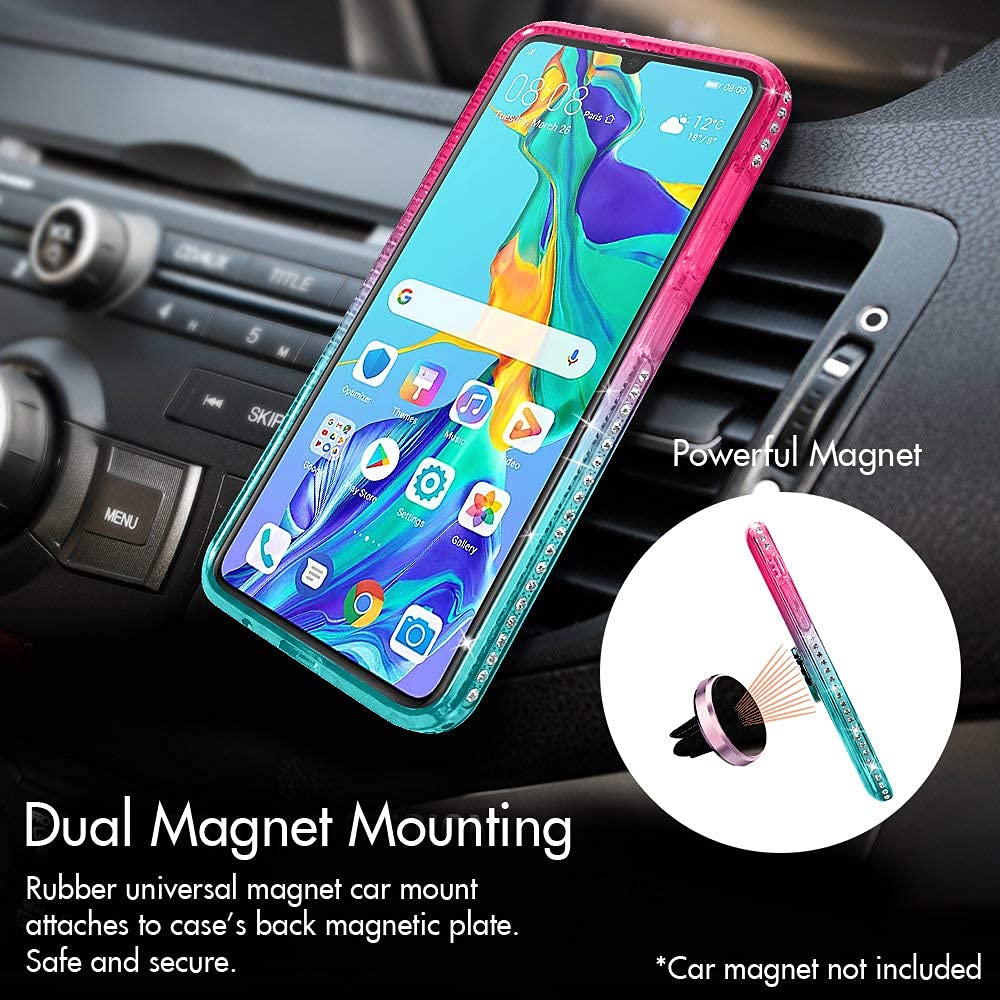 Cover Huawei P30 Custodia Huawei P30 PRO Fetrim - Cover Con Anello Rotante E Supporto Magnetico, Nero Cover Con Anello Girevole E Magnete - Foto 6