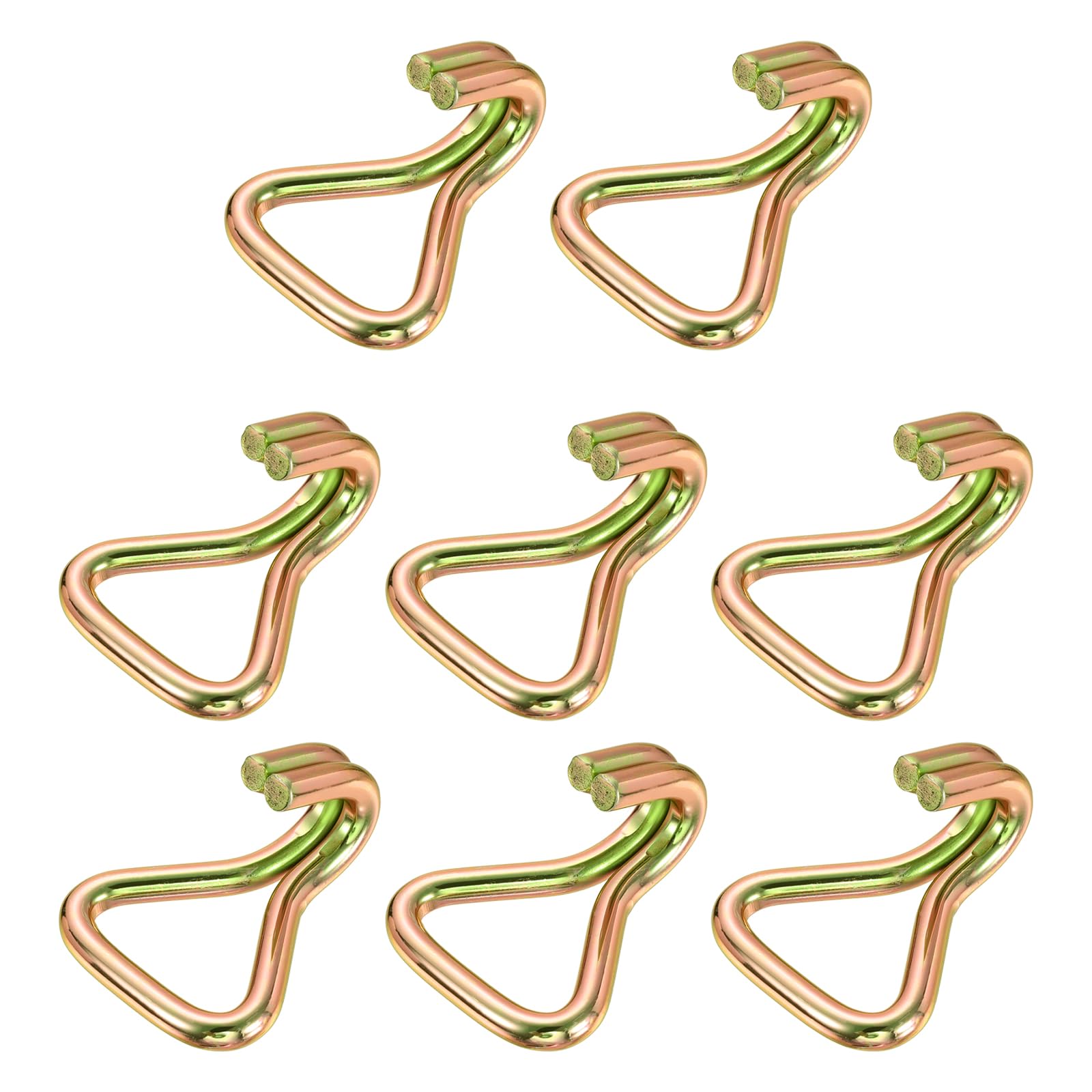 QUARKZMAN 8pz Doppio J Gancio 9.5mm Dia 7716lbs Cricchetto Cinturino Fissaggio Gancio per 2" Fissaggio Cinghie Matrimonio Auto Camion Rimorchi Doppio Riga Ganci Legatore Accessori