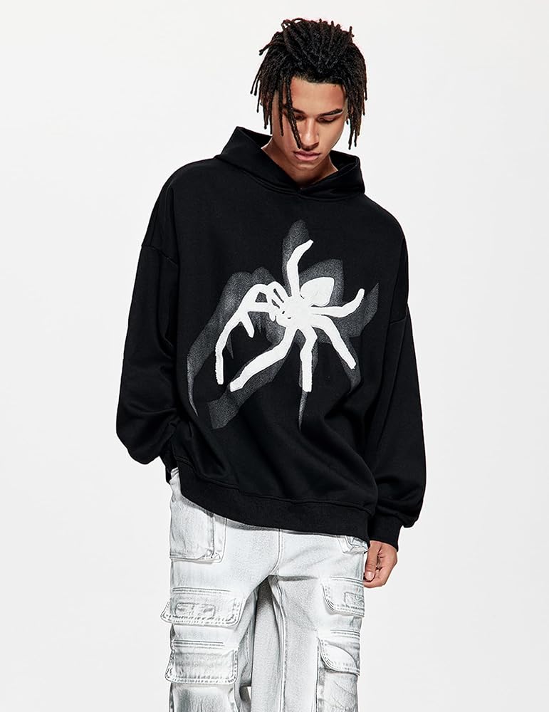 Vamtac Spider Hoodie y2k Oversized Graphic Print Vintage 