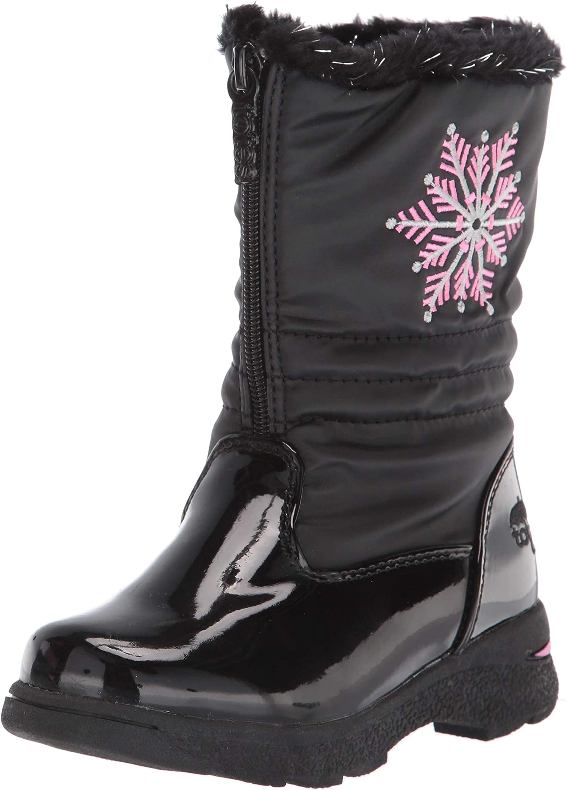 totes Unisex-Child Snow Boots with Zipper Vanessa Insulated Snowflake Accent Winter Built for Comfort