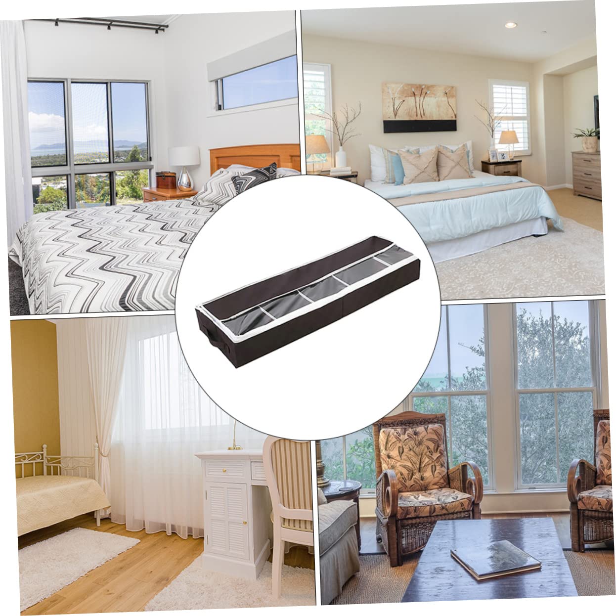 Happyyami 1Pc Portable Non Woven Shoe Storage Box with Visible Window Organizer for Home Compact Shoe Case for Efficient Shoe Organization