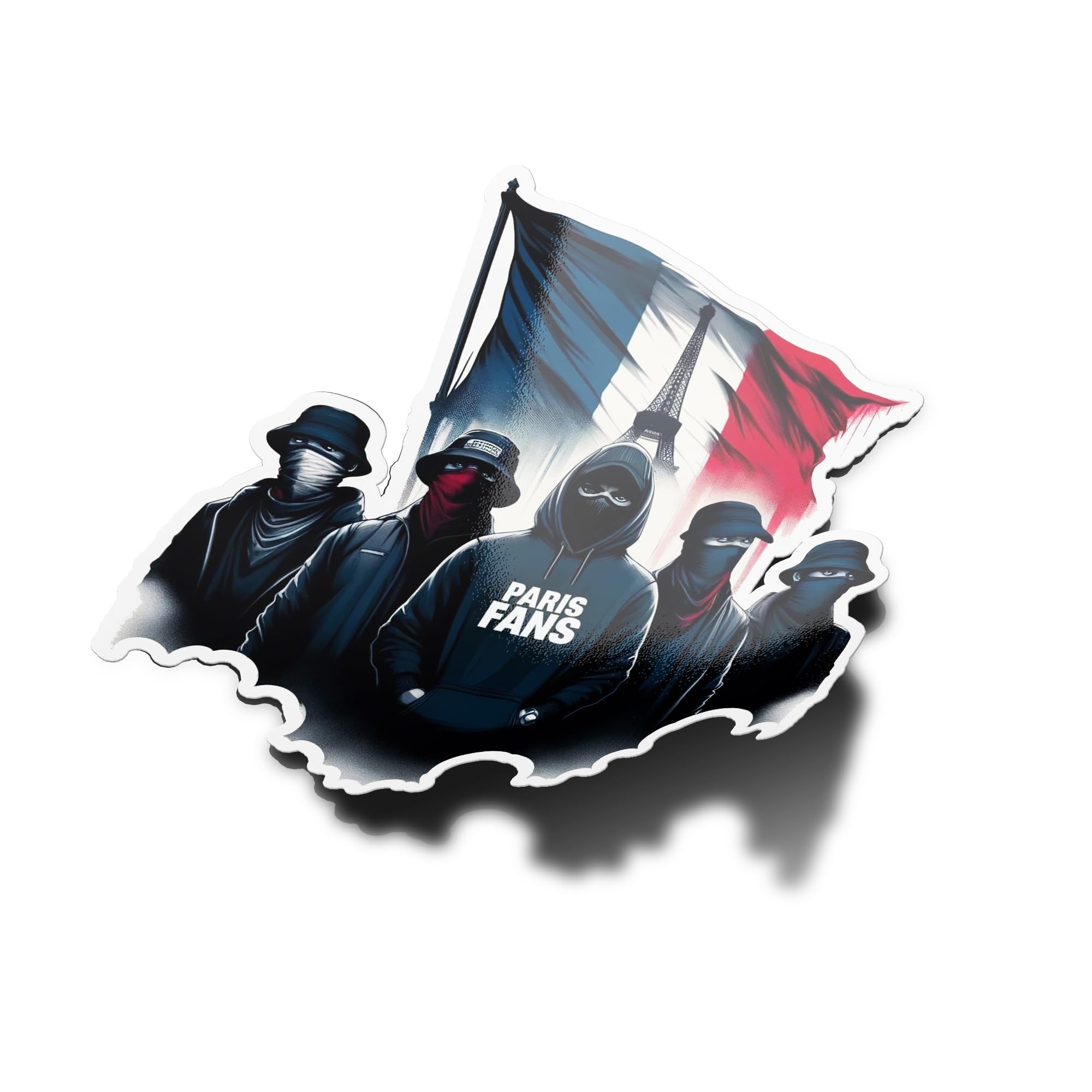 Autocollants Stickers Paris Fans Ultras – Sticker Fan de Football, Supporter Paris, Vinyle Résistant Eau & UV 9cm