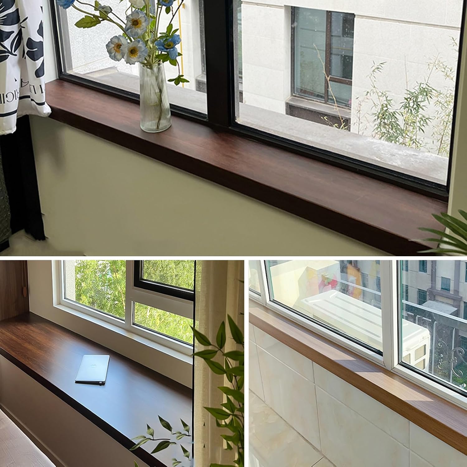 Customizable Windowsill Cover, Watertight & Scratch-Resistant Interior Decor Protective Plate, Bay Window Protector with Texture for Living Room