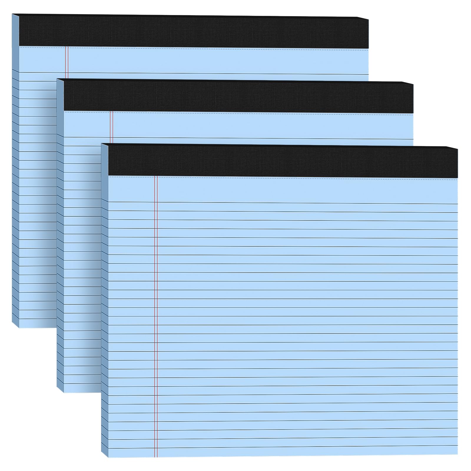 AILZFEI 3 Pack Wide Legal Pads 11" x 9.5" (Landscape Format) Blue College Ruled Note Pad Narrow Ruled 30 Sheets per Notepad Perforated Writing Paper with Thick Backboard Horizontal Pads of Paper — image 1