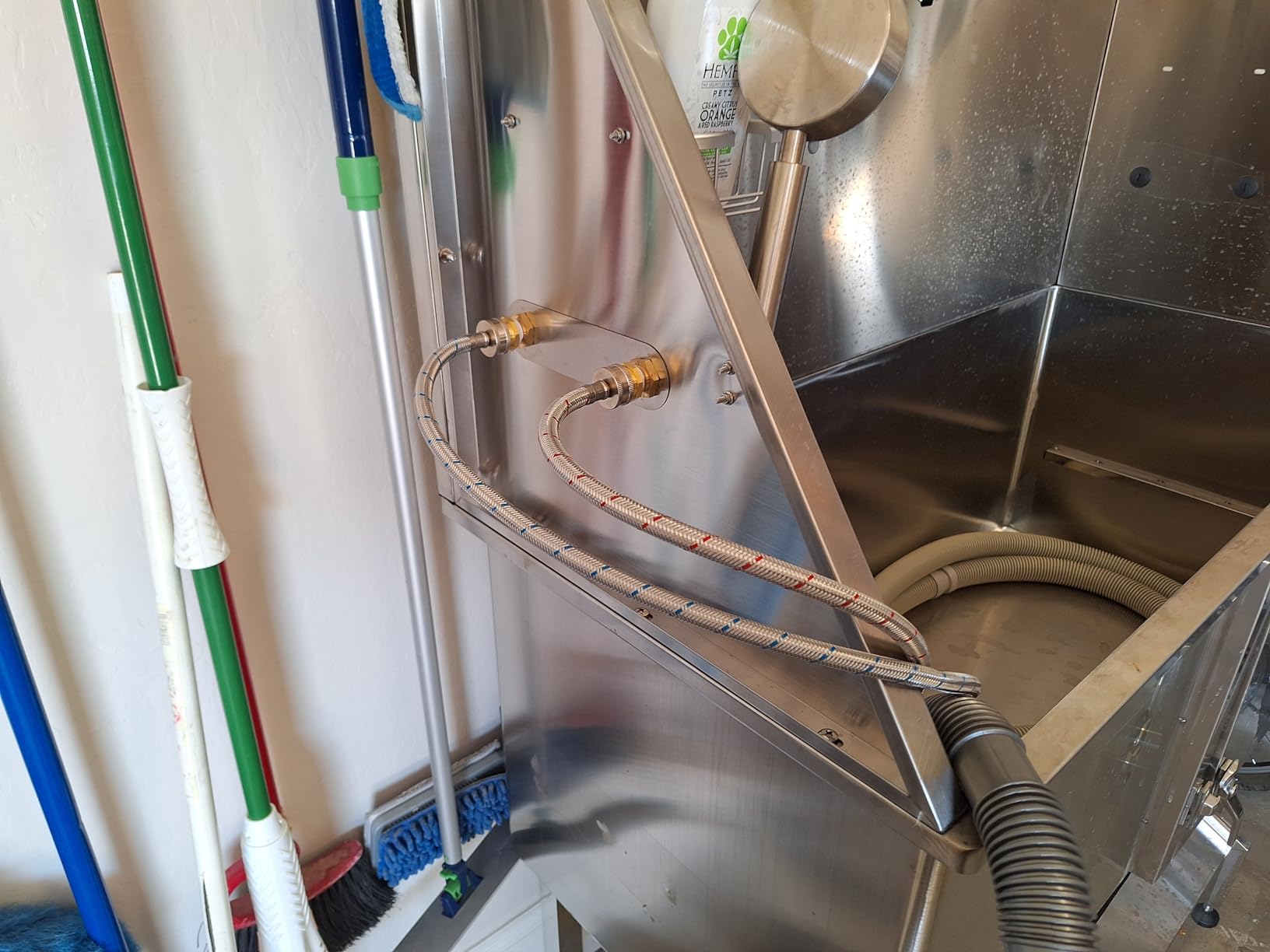 15ft Long Washing Machine Hoses (2 Pack) by Beaquicy Stainless Steel Hot and Cold