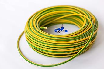 Earthing Cable 16 mm    Green/Yellow   H07V-K   Wire Cable Fine Wire Flexible Includes 5 Ferrules 25 m
