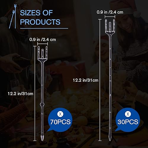 Miniatura 2 de Púas florales de plástico de 9.4 y 12.2 pulgadas, púas florales transparentes en forma de tenedor, portatarjetas para tarjetas, fotos, arreglos