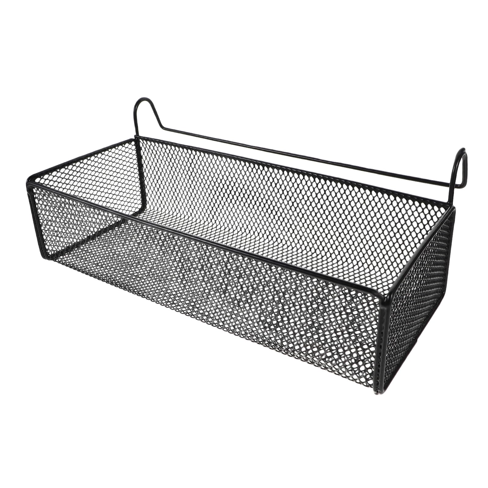 Organizador Colgante de Hierro Negro Grande sin Taladros para Baño y Dormitorio, Cesta de Almacenamiento para Cama Alta, Cesta Resistente para Ducha y Espacio Reducido