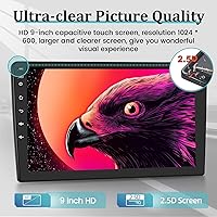 Vista 2 de Radio de coche Android con pantalla táctil de 9 pulgadas con Apple Carplay inalámbrico y Android Auto, estéreo de doble DIN 2+32G con DSP/múltiples