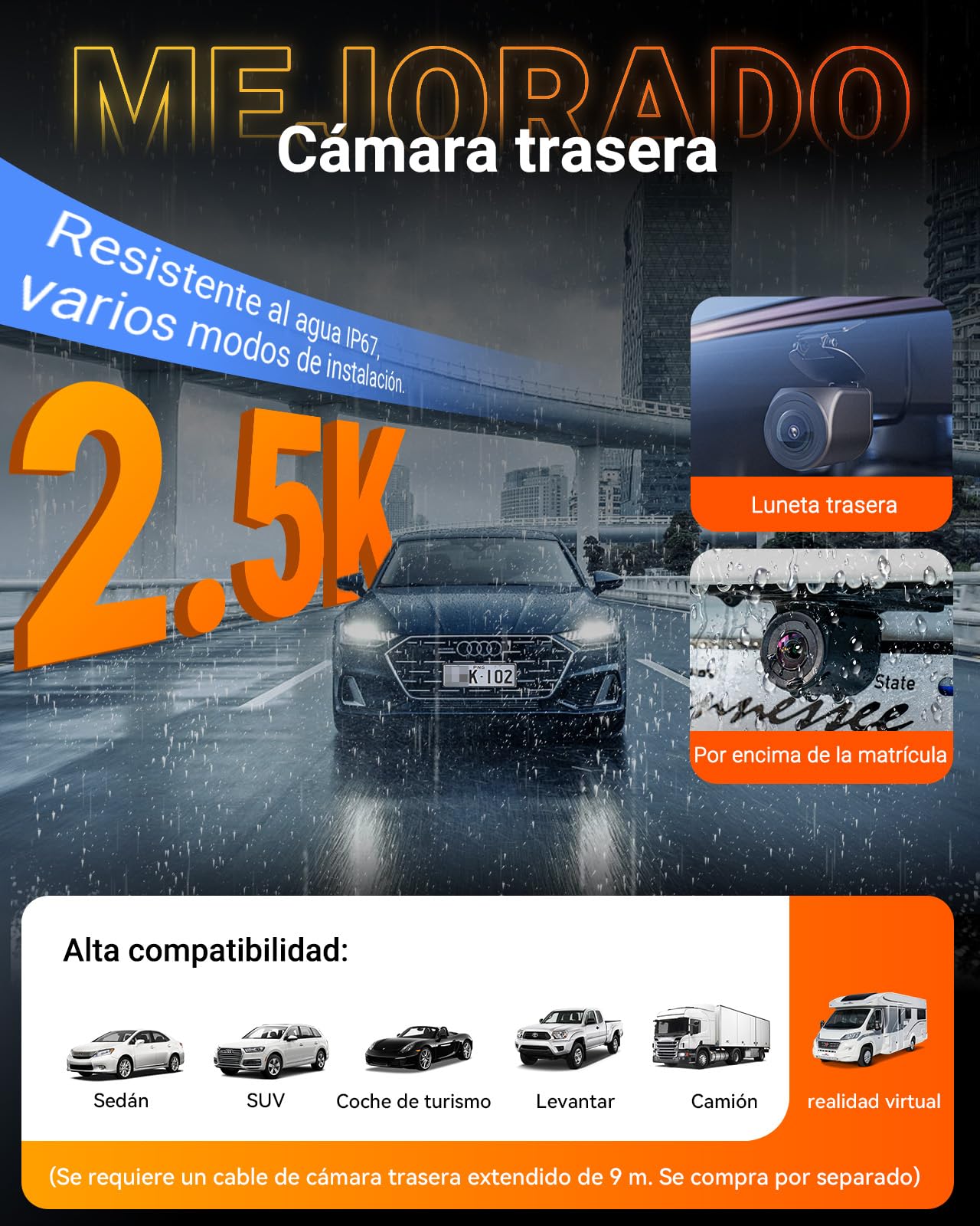 VANTRUE N4S Triple Dashcam Coche 2.7K+2.5K+2.5K Delantero y Trasero Interior, 5GHz WiFi GPS Cámara integrada por Infrarrojos, 3 Canuax HDR 360 Grados, Control de Voz, 10s Pregrabación, MAX 1 TB