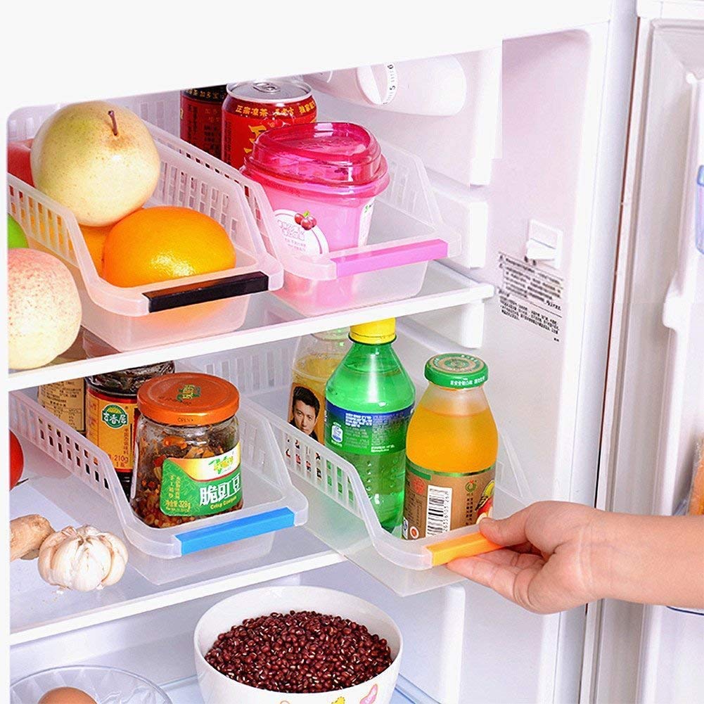 Lukzer (Set of 12) Fridge Space Saver Food Storage Organizer Refrigerator Shelf/Container Basket (28 x 13 x 8 cm) CH-478