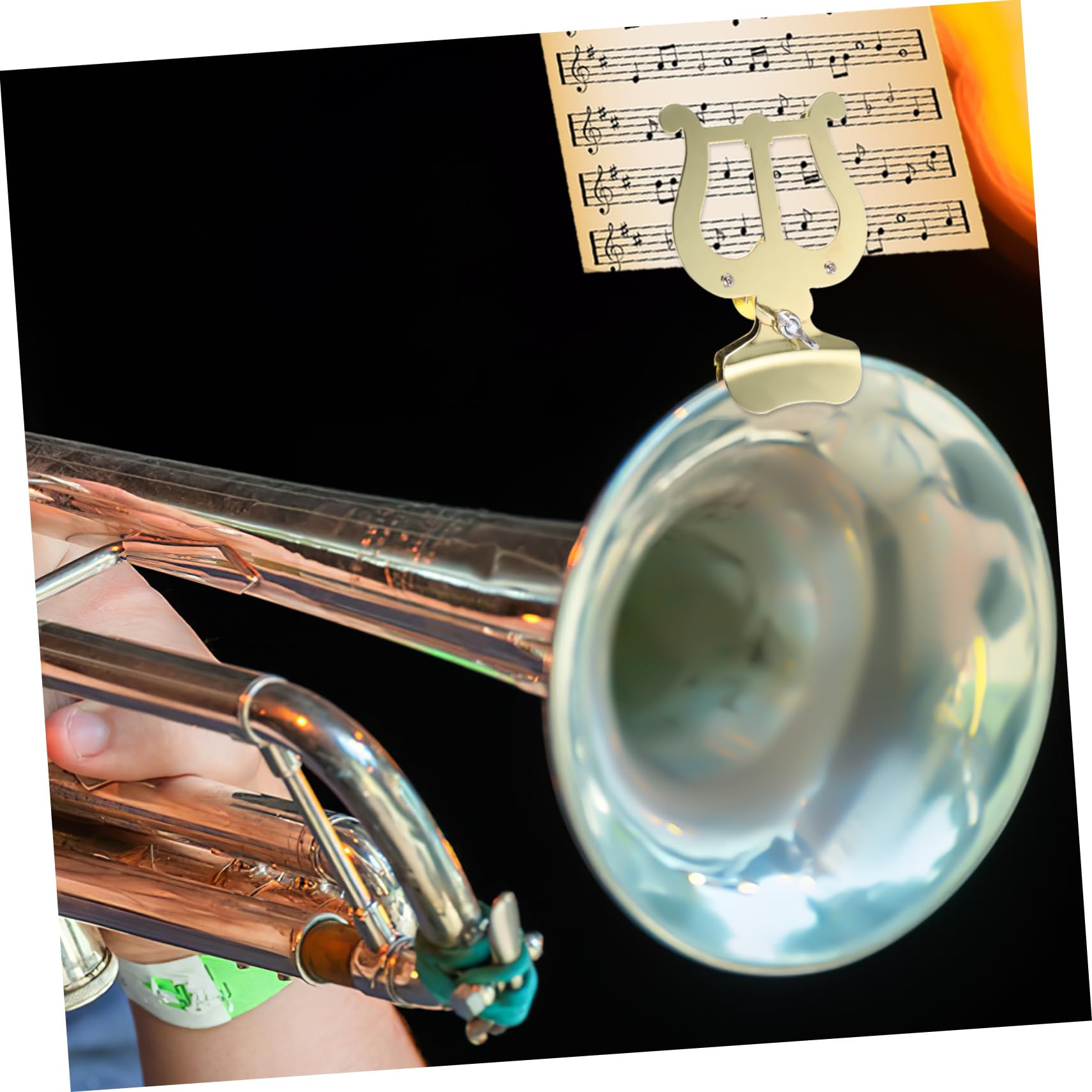 VINTORKY Marching Band Flip Folder Trombone Lyre Clip Sturdy Music Holder for Brass Instruments