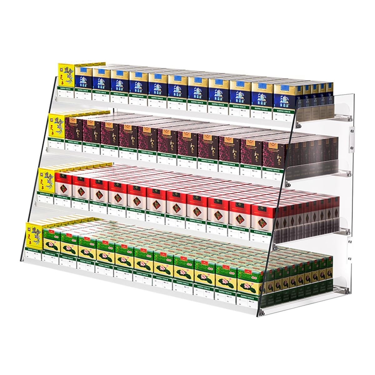 Generico Espositore per Sigarette da Parete per Negozi, supermercato, minimarket, con Sistema Automatico, salvaspazio, assemblato. Espositore per Sigarette in Acrilico, con Sistema di Spinta automati