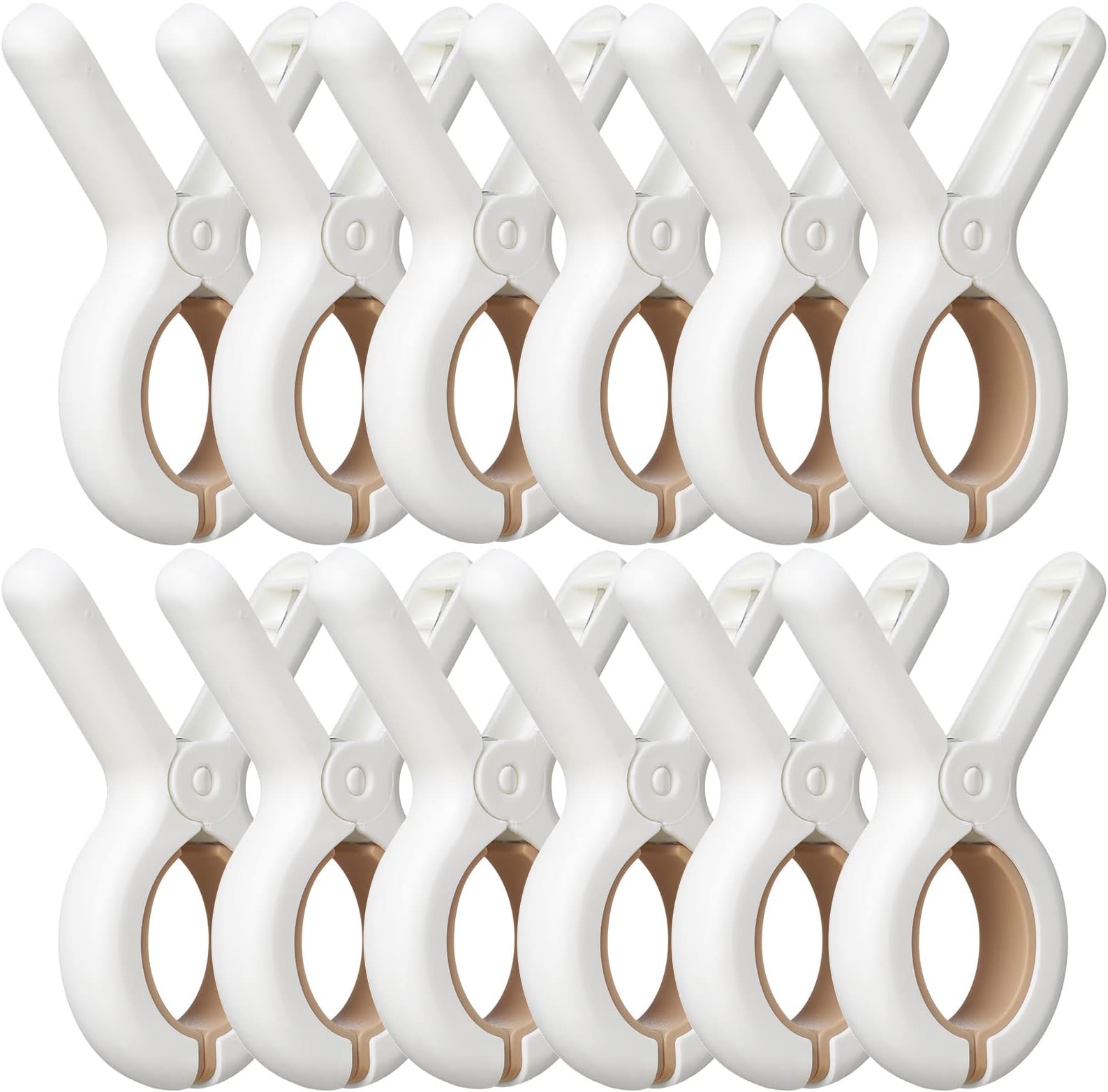 Sunkaioo 12 Pack Plastic Clothes Pins with Strong Anti-Rust Springs,Heavy Duty Beach Towel Clips,Laundry Clothespins to Keep Your Towel, Clothes, Blankets to Dry on Clothesline and Hanging Rack