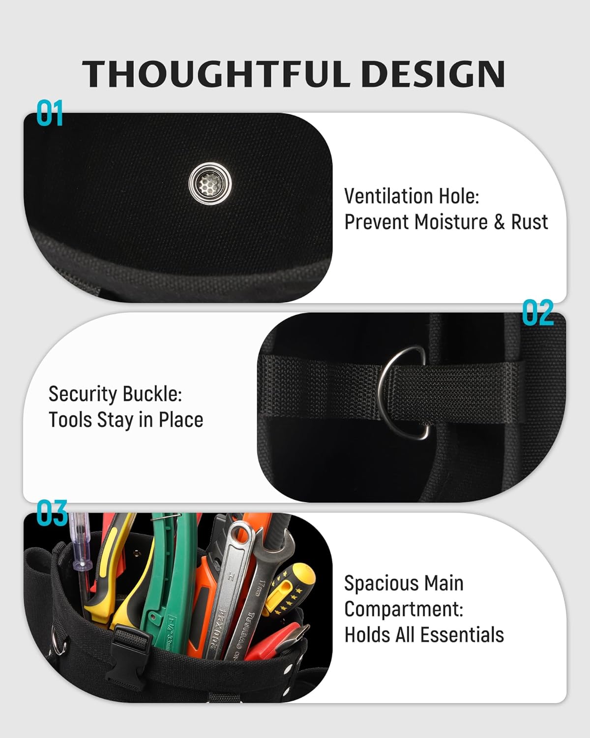 Lichamp Bull Pin and Spud Wrench Holder, Construction Tool Belt Pouches Bolt Bag for Iron Work