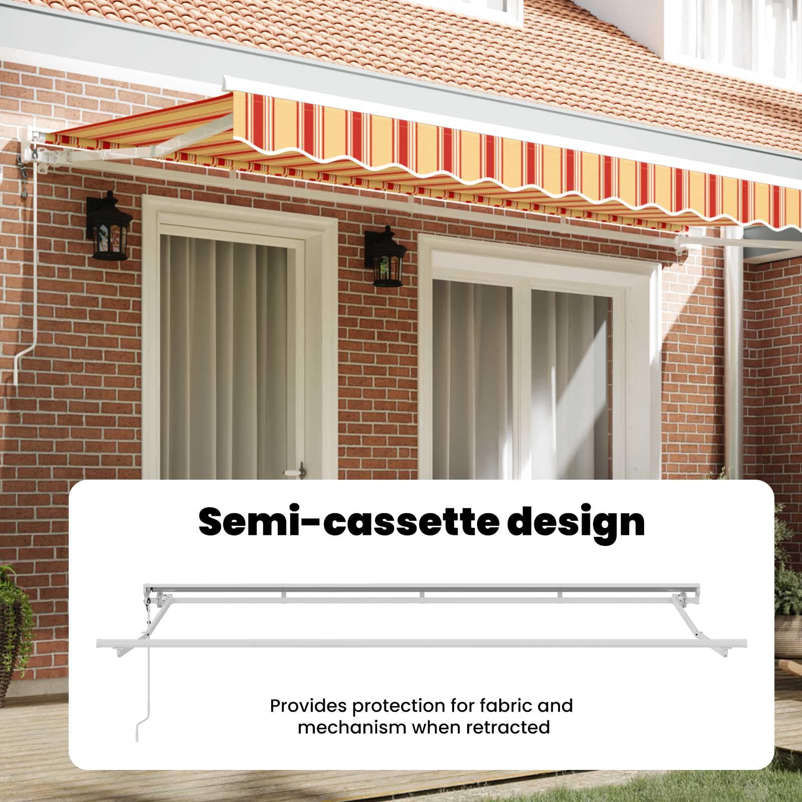 vidaXL Rama markizy Wielokolorowe 400 x 200 cm Poliester z powłoką PU