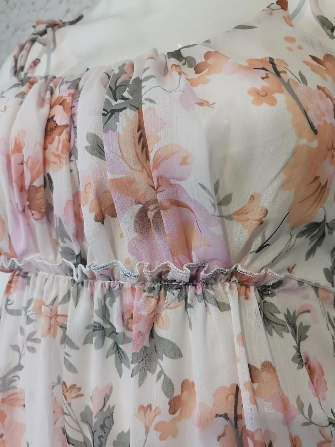 Womens Summer Spaghetti Strap Floral Flowy Mini Dress Boho Ruffle Tiered Cami Dress Sleeveless Short Sundress - Image 7