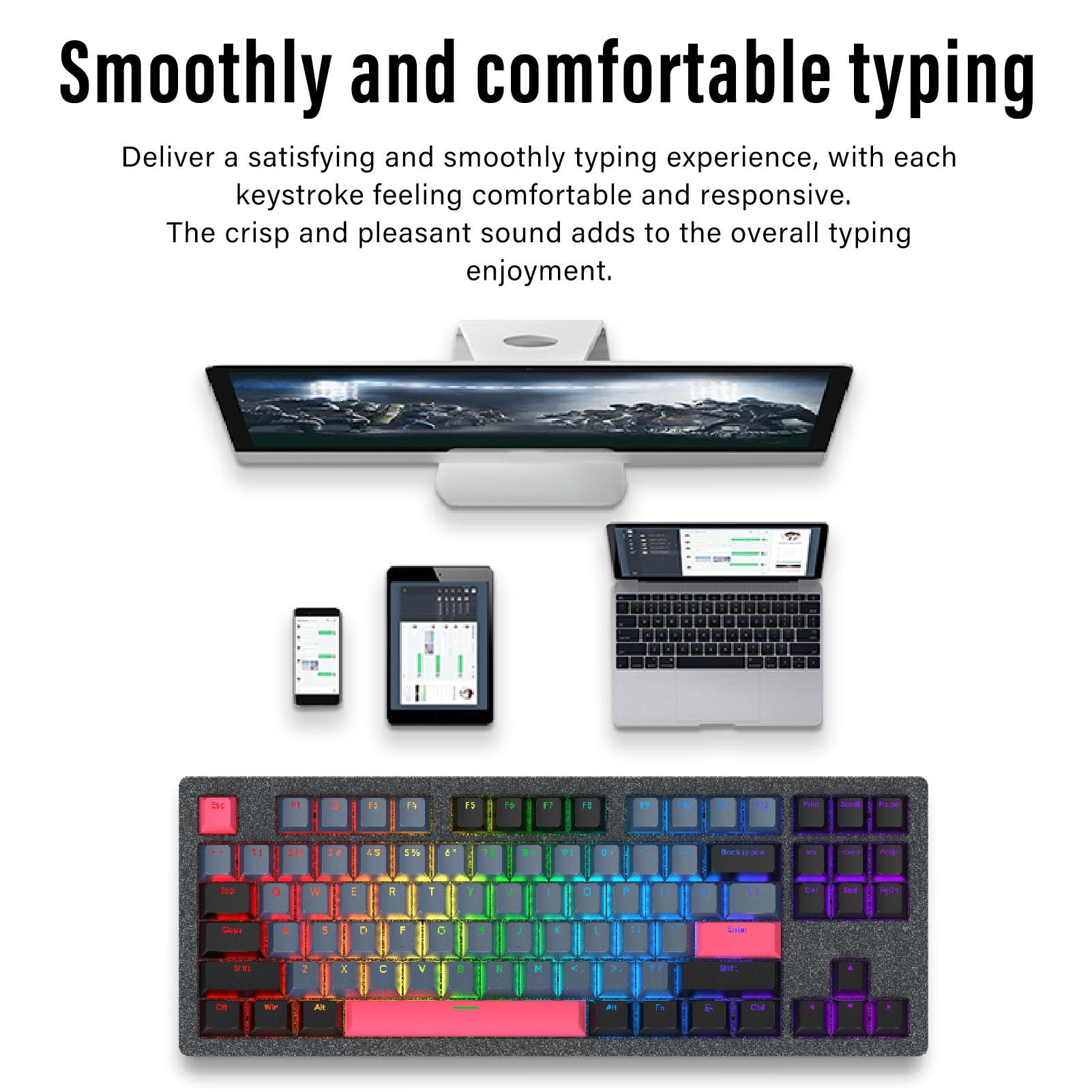 Clavier Mécanique, 3 Modes Bluetooth 5.0/2.4G/Filaire