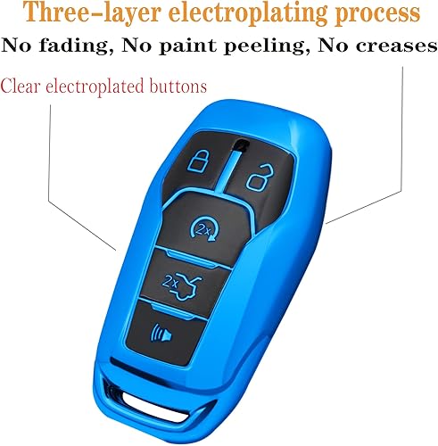 Miniatura 4 de Funda para llavero Ford y Lincoln, con llavero compatible con Explorer para Mustang para Edge Fusion MKZ MKC, accesorios para vehículos remotos