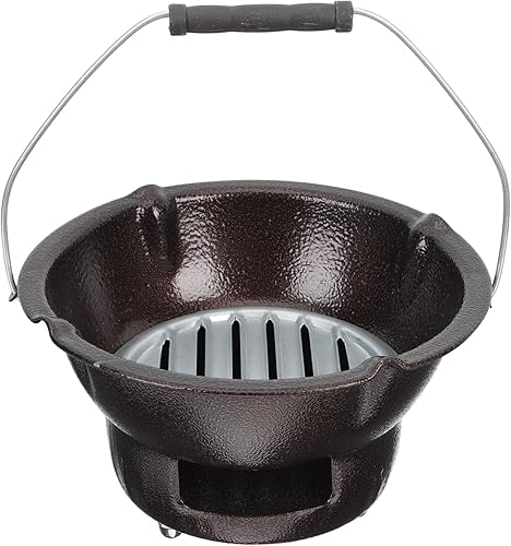 Angoily Parrilla de metal portátil de carbón para campamento, al aire libre, parrilla de carbón pequeña de 7.8 pulgadas, parrilla japonesa Hibachi