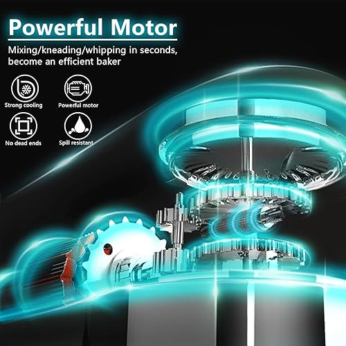 Miniatura 4 de COKLAI Batidora de pie, batidora eléctrica de 660 W, batidora de masa con cabezal inclinable de 10 velocidades, batidora de pie de cocina con cuenco