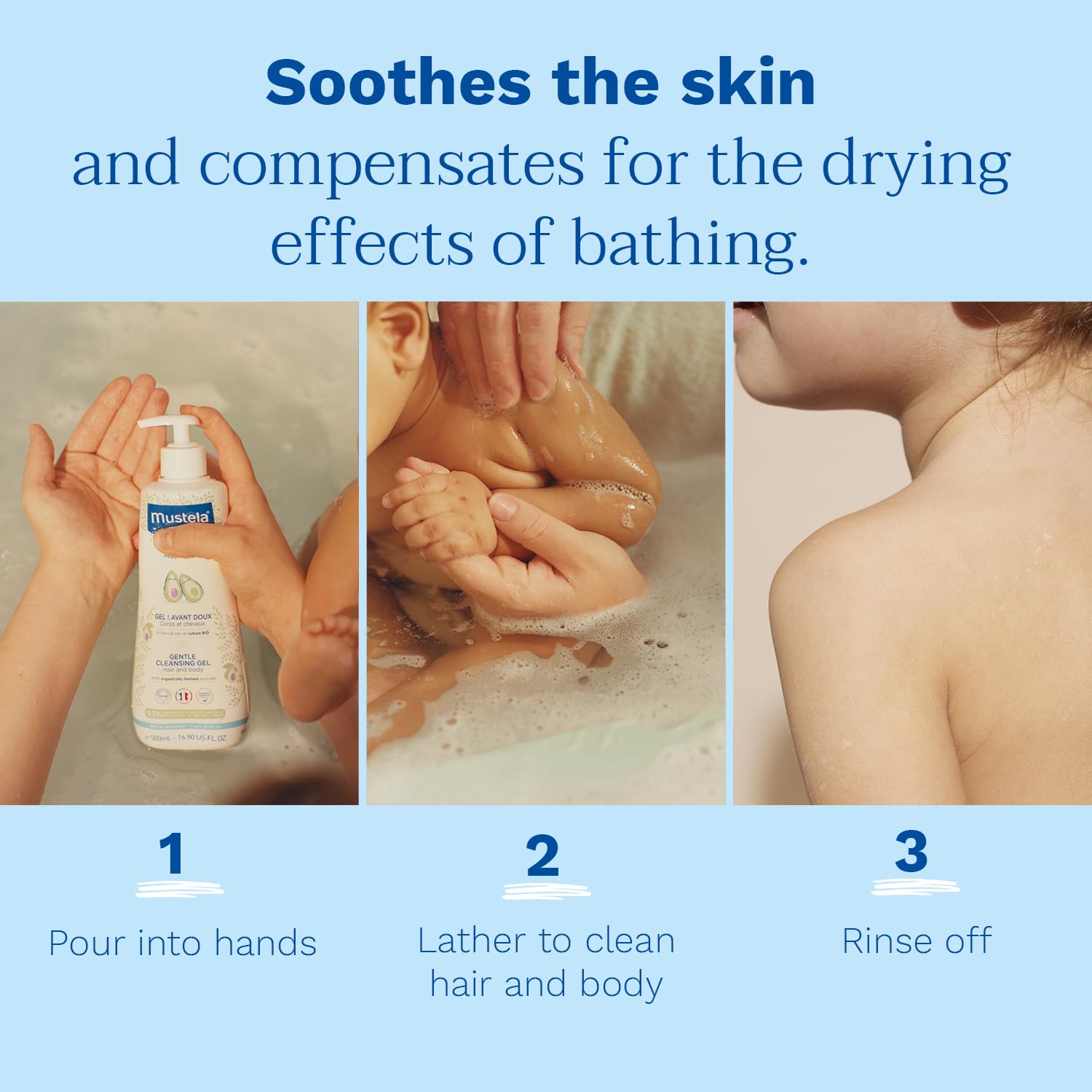 Mustela BÉBÉ gentle cleansing gel hair and body 200 ml