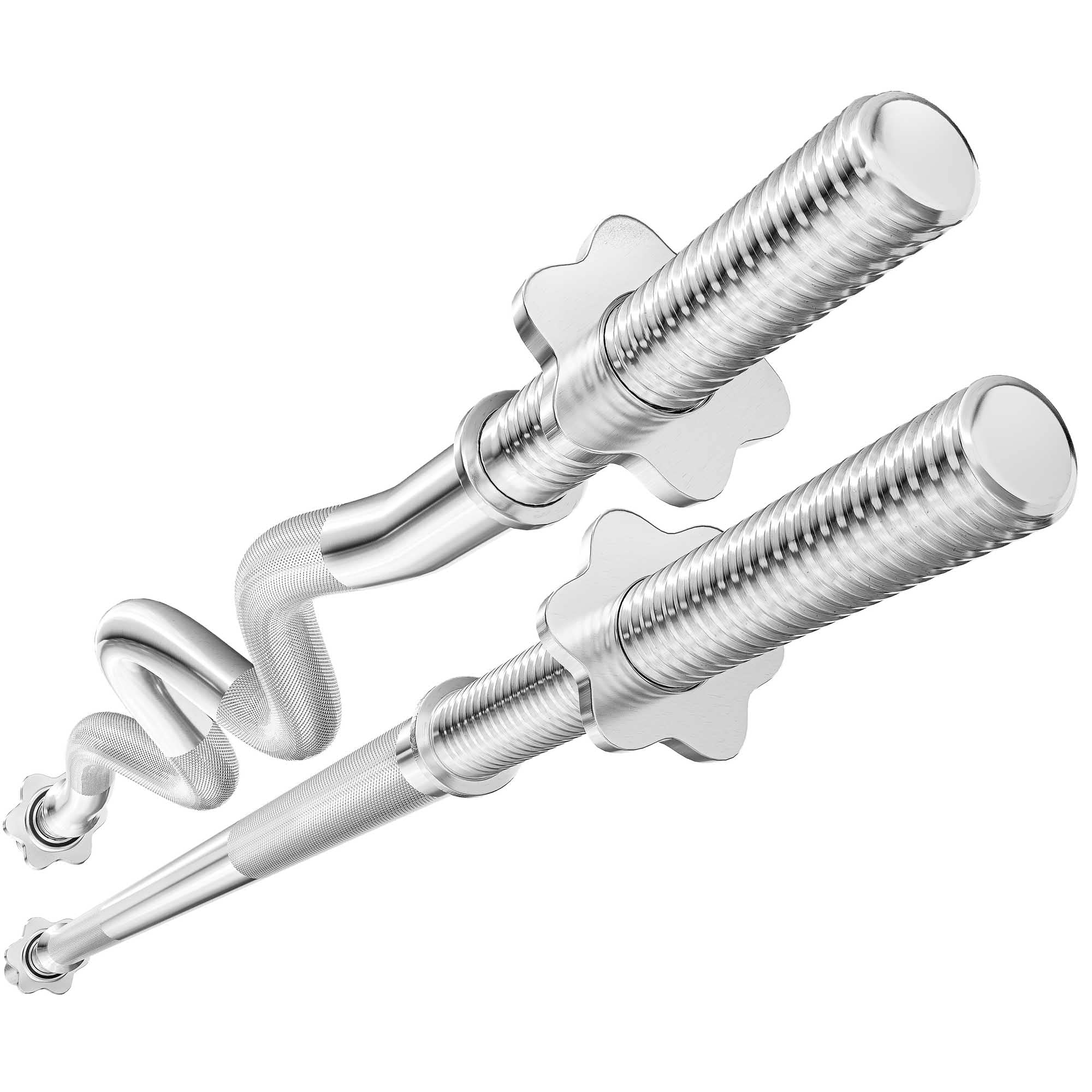 Hop-Sport Hantelstangenset mit Langhantelstange & SZ-Curlstange, 30mm Durchmesser, Hochwertiger verchromter Stahl, Ideal für Heim-Fitnessstudio, 150 kg Max. Belastbarkeit