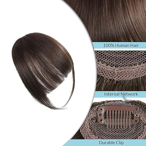Miniatura 4 de Shinon  Flequillo con clip de cabello humano extensión de cabello fleco