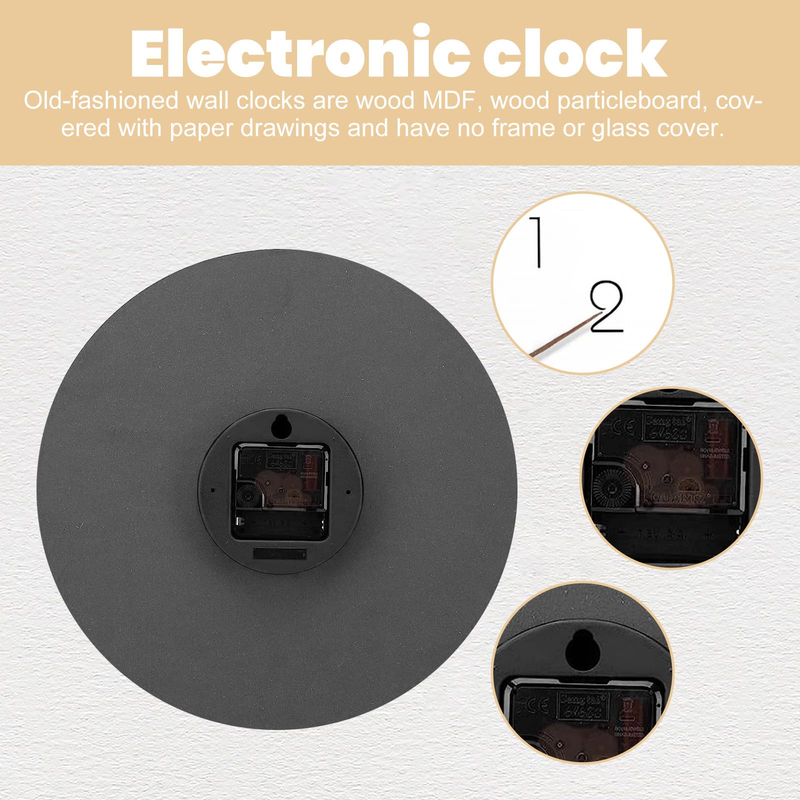 Horloge Murale Bois 30CM Silencieuse Moderne Ronde Gris pour Domicile