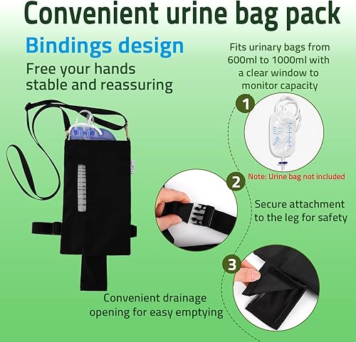 Miniatura 3 de Funda NephroCare  Cinturón ajustable para tubo de nefrostomía y bolsa de drenaje, discreta y lavable a máquina, diseño cómodo para pacientes con