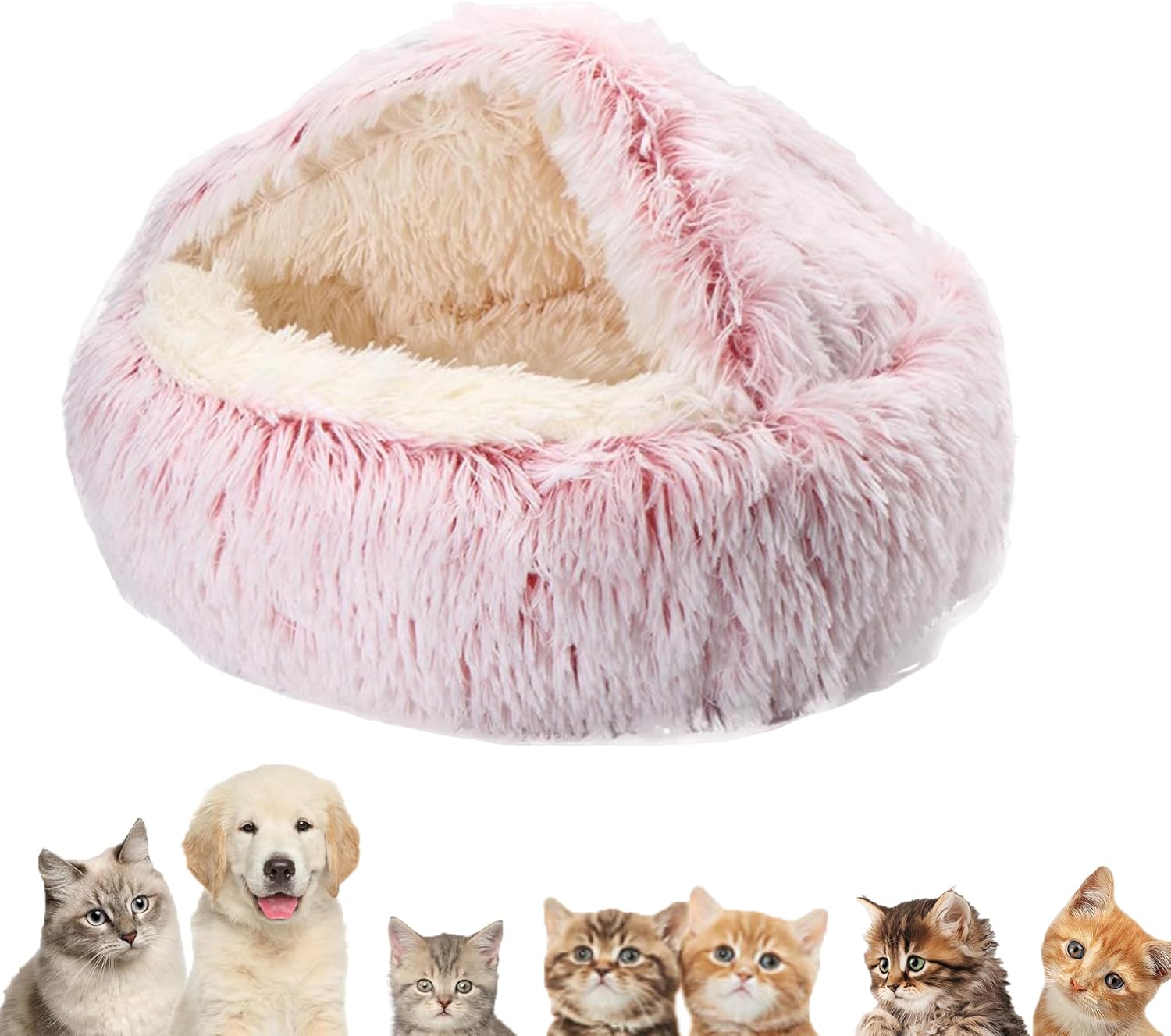 Lapcatz Nest Bed, Cozy House Dog Bed, Cozy Nook Plush Dog