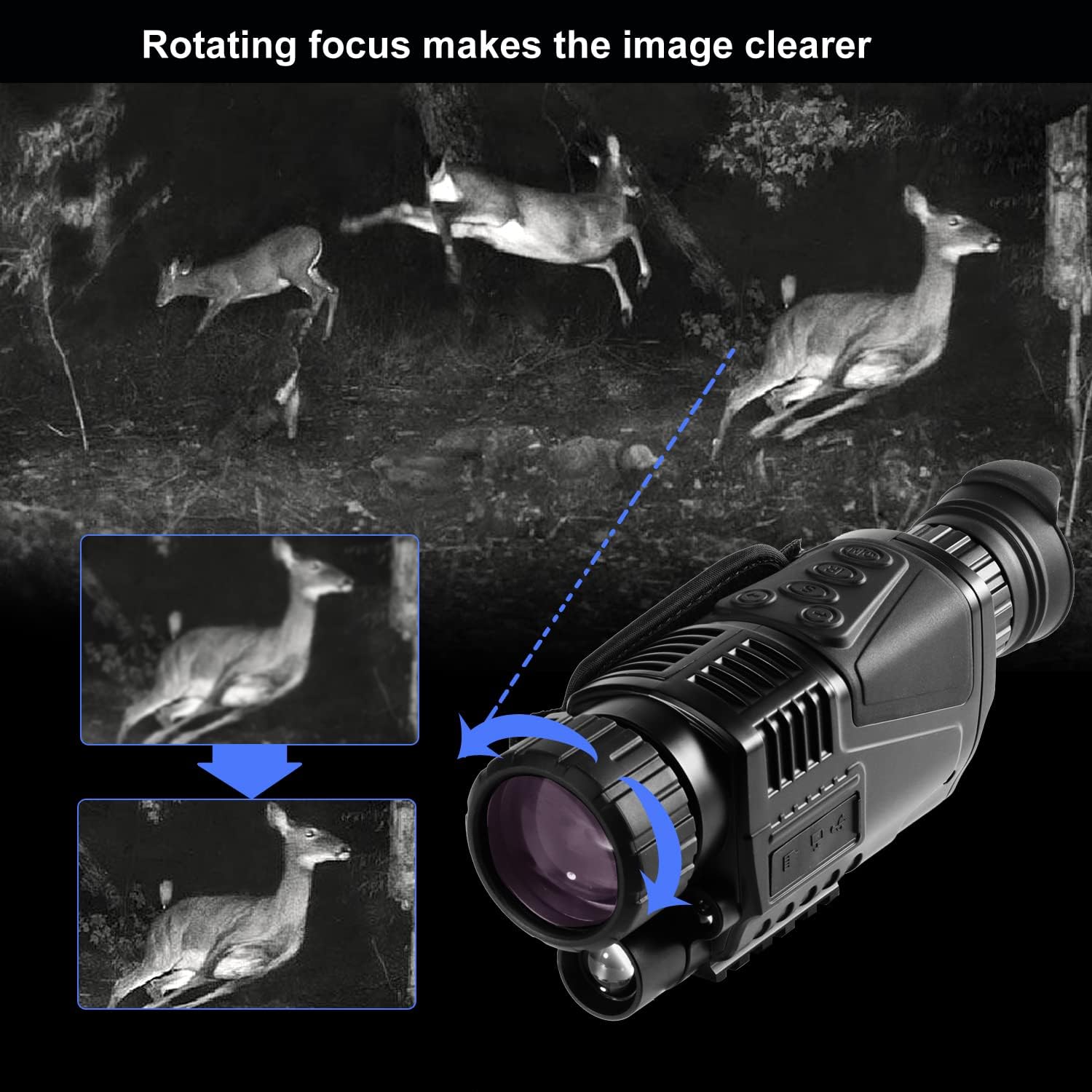 70% Off Discount BESTSIGHT 5x40 Digital Night Vision Scope Monocular Telescope for Hunting/Fishing/Rechargeable/Surveillance/Security/Hunting/Hiking with Take Photo/Video Recording/Playback Function for Outdoor