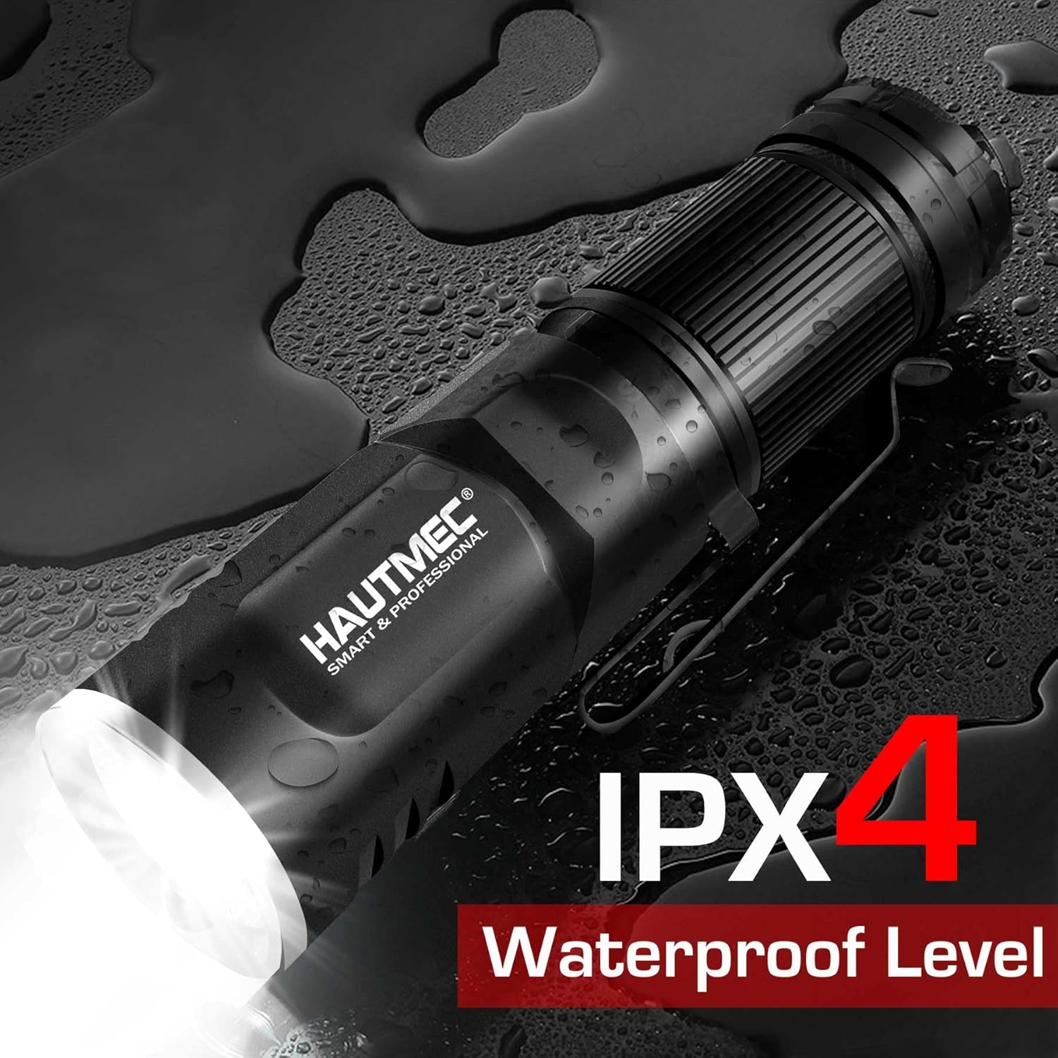 HAUTMEC Rechargeable LED Flashlights 500 High Lumens Super Bright Magnetic Flashlight Waterproof Mini Flashlight 3 Modes Handheld Small Flashlights Powerful for Camping, Outdoor, Hiking(2 Pack)