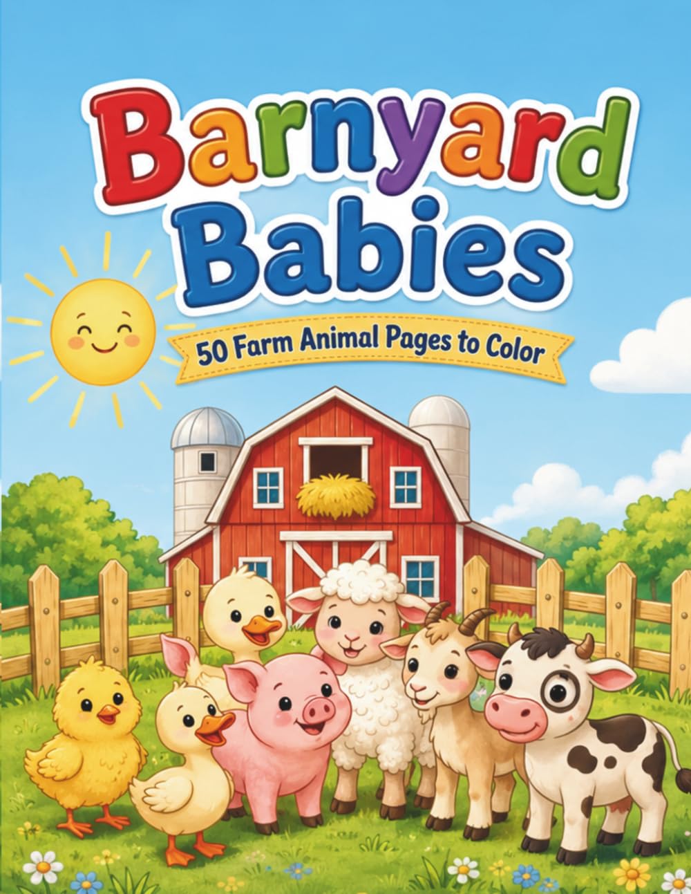 Barnyard Babies: 50 Farm Animal Pages to Color (Barnyard Life)