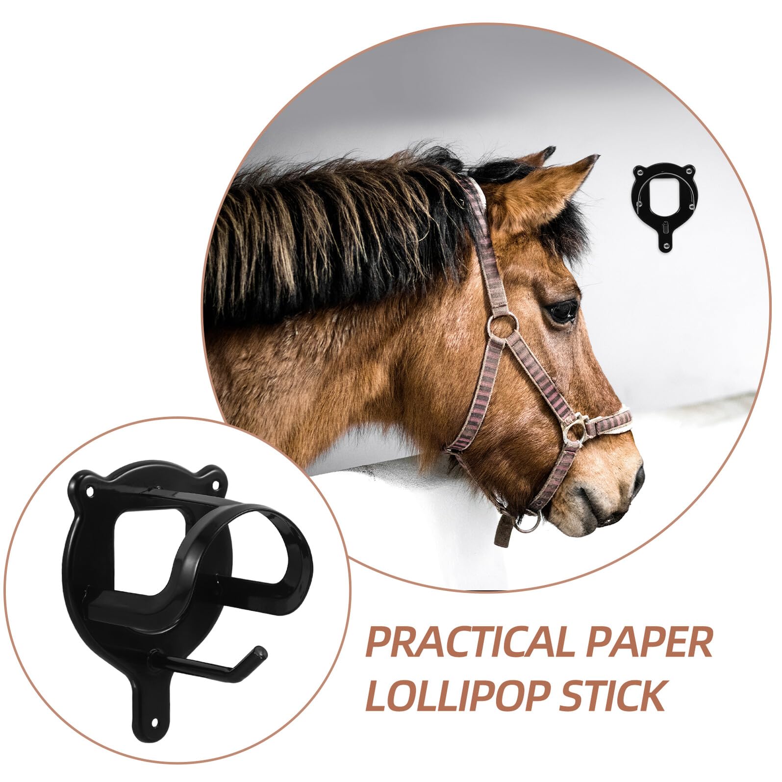 TOYANDONA Set 3 Ganci da Parete per Stalla in Metallo Resistente alle Intemperie Supporto per Briglie e Cavezze con Rivestimento Protettivo Organizer per Accessori Equini e Attrezzature
