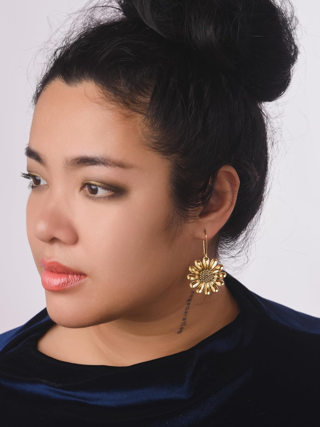 MINACHI Boho Vintage Summer Gold Plated Sunflower Drop Dangle Earrings Jewelry Gift for Women - Image 7