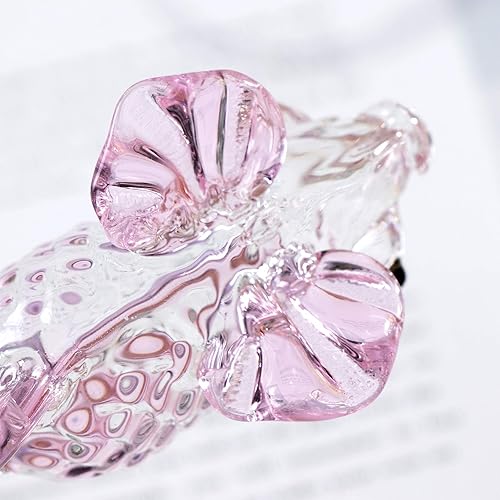 Miniatura 6 de Figura de pez soplado a mano de cristal, regalo de pez rosa para mujeres y niños para cumpleaños de Navidad, escultura de animales lindos de