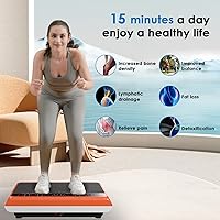 Vista 2 de Vibration Plate Exercise Machine - Whole Body Workout Vibration Platform Lymphatic Drainage Machine for Weight Loss Home Fitness with Resistance