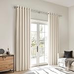 Zeerobee Rideaux pour Windows 66 à 120, 1 Tiges de draperie de haute résistance de pouce avec longueur réglable, Pôle de rideau moderne extérieur avec bouchons de fin simple, 32"-120", nickel brossé