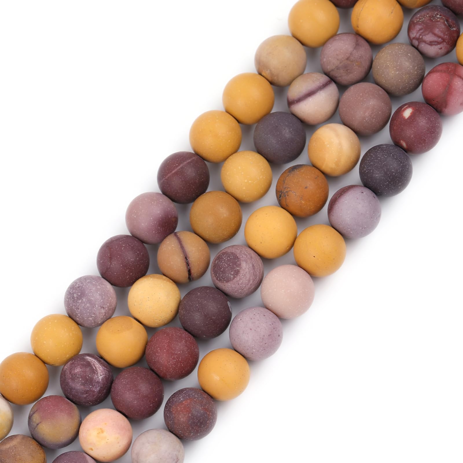 Gem-Inside Create Your Own Fashion Mookaite Jasper 8Mm Gem-Inside Natural 8Mm Mookaite Jasper Gemstone Semi Precious Frosted Matte Unpolished Round Spacer Beads For Jewellery Making 15''