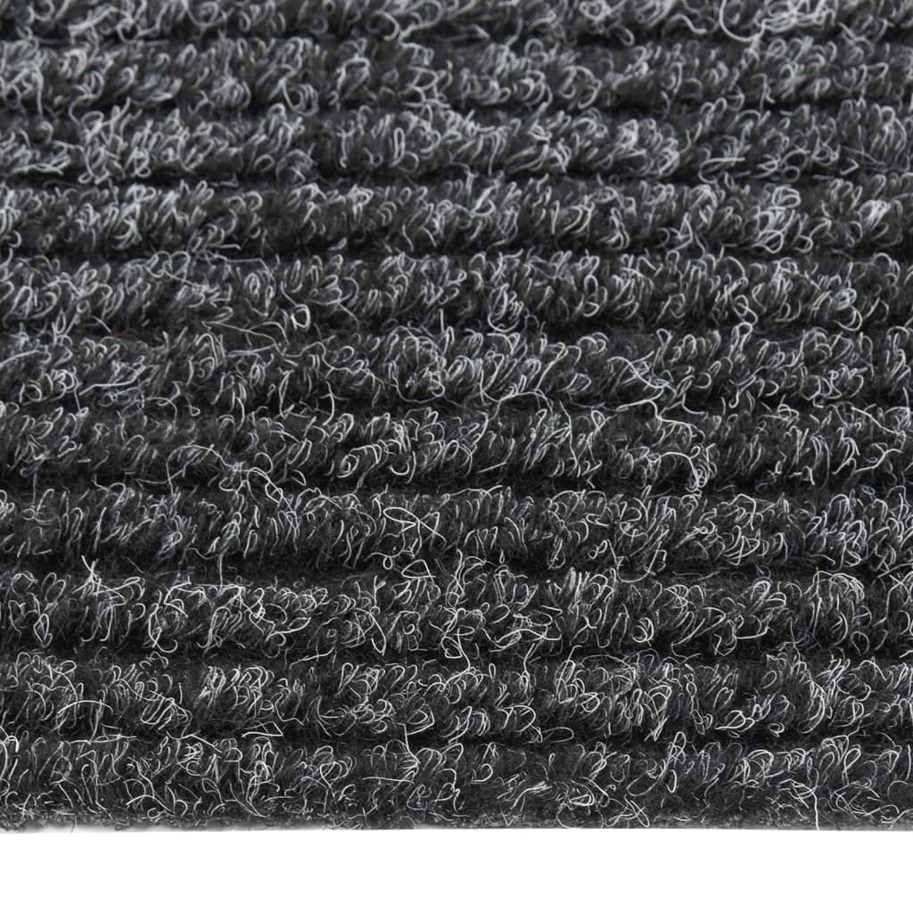 Alfombra antisuciedad 100 x 350 cm, color antracita, resistente con parte trasera de gel antideslizante para entrada, moderna superficie de fieltro punzonado de 70% polipropileno y 30% PES,