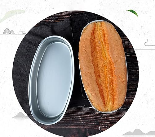 Miniatura 6 de Yesland Paquete de 4 moldes ovalados para tartas de queso, 8 pulgadas, antiadherentes, ovalados, para pan, carne y pan, moldes de aluminio para