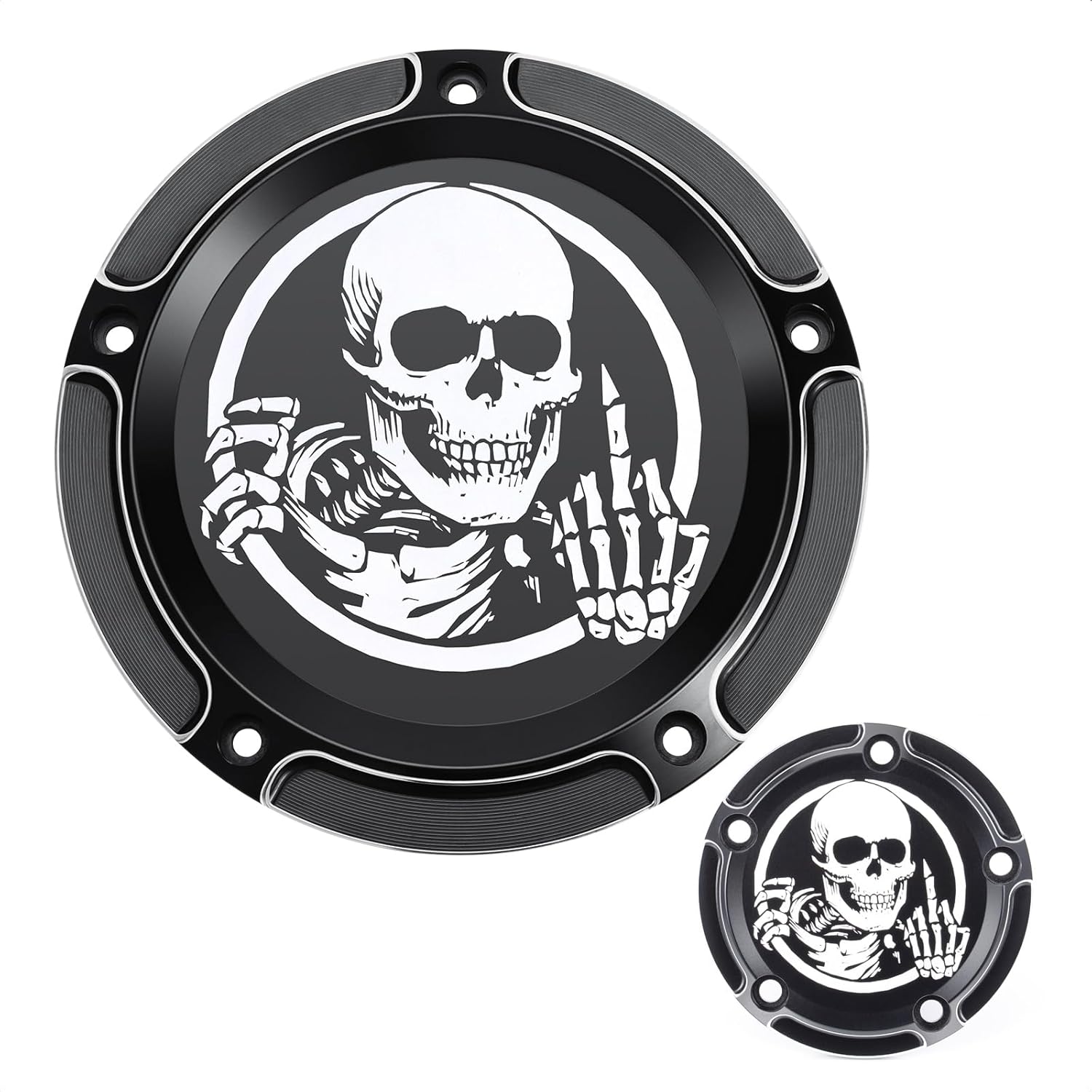 Derby Timer Timing Engine Points Cover for Harley Davidson Twin Cam Touring Road King Electra Glide FLHR FLHX FXST Dyna Softail 1999-2014 (Skull)