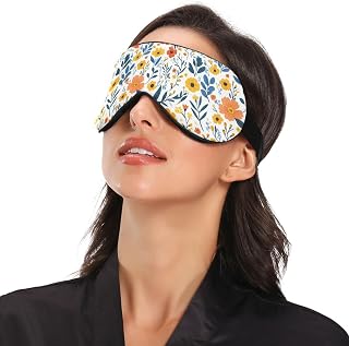 Vår söt blommig färgglad rustik resa viktiga sömnmasker med elastiskt justerbart band mörkläggning med justerbar elastisk rem sömnmasker flygning, resor, tupplur